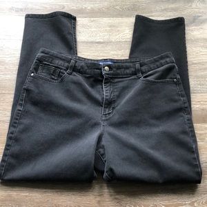 Bandolino faded black straight leg denim jeans